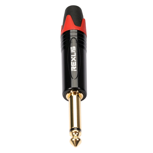 10 PCS TC202 6.35mm Gold-plated Mono Sound Welding Audio Adapter Plug(Red) - Microphone Audio Cable & Connector by buy2fix | Online Shopping UK | buy2fix