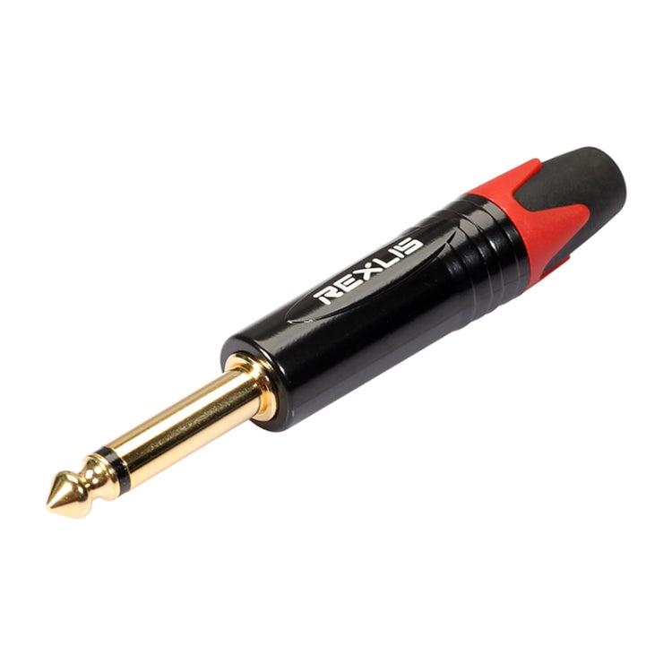 10 PCS TC202 6.35mm Gold-plated Mono Sound Welding Audio Adapter Plug(Red) - Microphone Audio Cable & Connector by buy2fix | Online Shopping UK | buy2fix