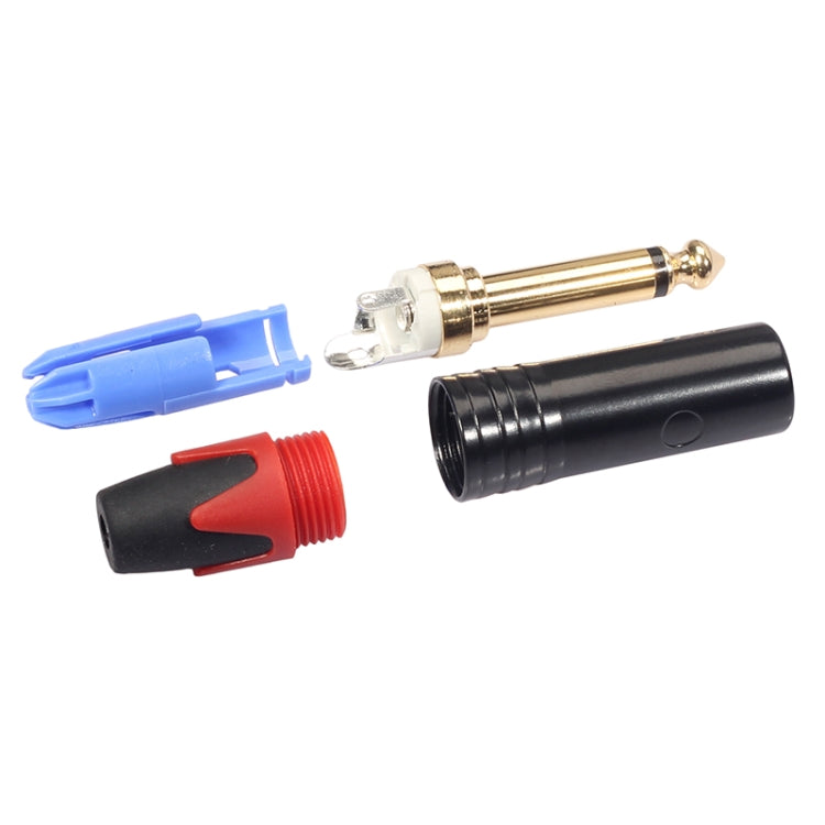 10 PCS TC202 6.35mm Gold-plated Mono Sound Welding Audio Adapter Plug(Red) - Microphone Audio Cable & Connector by buy2fix | Online Shopping UK | buy2fix