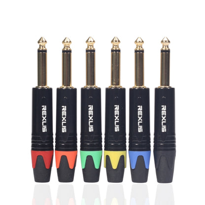 10 PCS TC202 6.35mm Gold-plated Mono Sound Welding Audio Adapter Plug(Red) - Microphone Audio Cable & Connector by buy2fix | Online Shopping UK | buy2fix