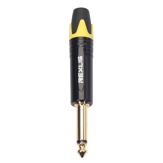 10 PCS TC202 6.35mm Gold-plated Mono Sound Welding Audio Adapter Plug(Yellow) - Microphone Audio Cable & Connector by buy2fix | Online Shopping UK | buy2fix