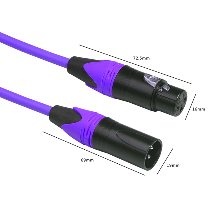 XRL Male to Female Microphone Mixer Audio Cable, Length: 1m (Purple) - Microphone Audio Cable & Connector by buy2fix | Online Shopping UK | buy2fix