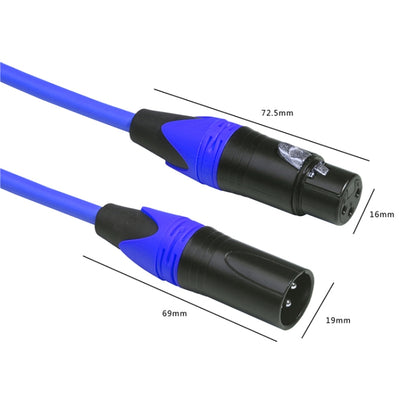 XRL Male to Female Microphone Mixer Audio Cable, Length: 3m (Blue) - Microphone Audio Cable & Connector by buy2fix | Online Shopping UK | buy2fix