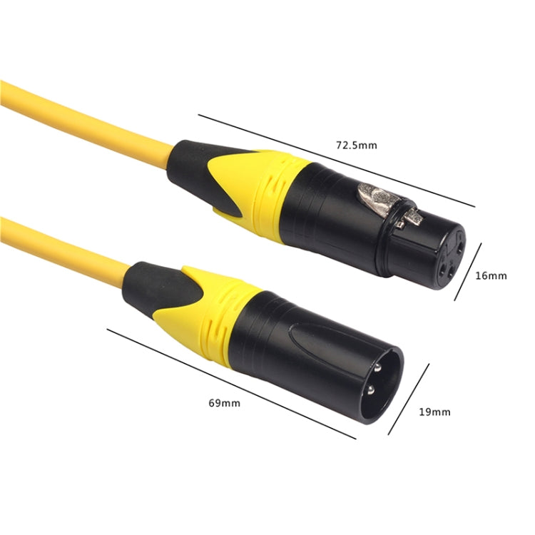 XRL Male to Female Microphone Mixer Audio Cable, Length: 3m (Yellow) - Microphone Audio Cable & Connector by buy2fix | Online Shopping UK | buy2fix
