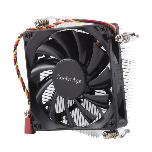 CoolAge 1155-1U DC 12V 2000PRM 30.5cfm Aluminum Heatsink Hydraulic Bearing Cooling Fan CPU Cooling Fan for Intel 1150 1156 1151 - Fan Cooling by buy2fix | Online Shopping UK | buy2fix
