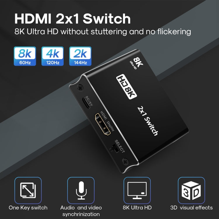 NK-W80 8K UHD HDMI 2X1 One-way Switch by buy2fix