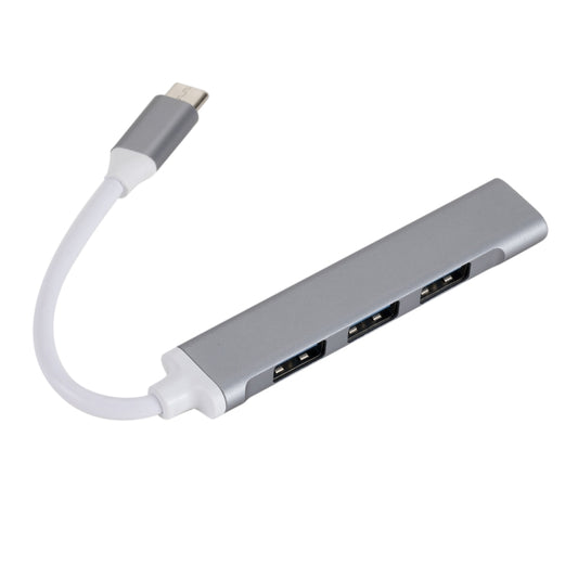 C809 USB 3.0 x 1 + USB 2.0 x 3 to USB-C / Type-C Multi-function Splitter HUB Adapter (Grey) by buy2fix