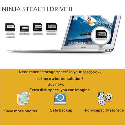 BASEQI Hidden Aluminum Alloy SD Card Case for Macbook Pro (Mid-2012) (not Retina) Laptops - Card Case by buy2fix | Online Shopping UK | buy2fix