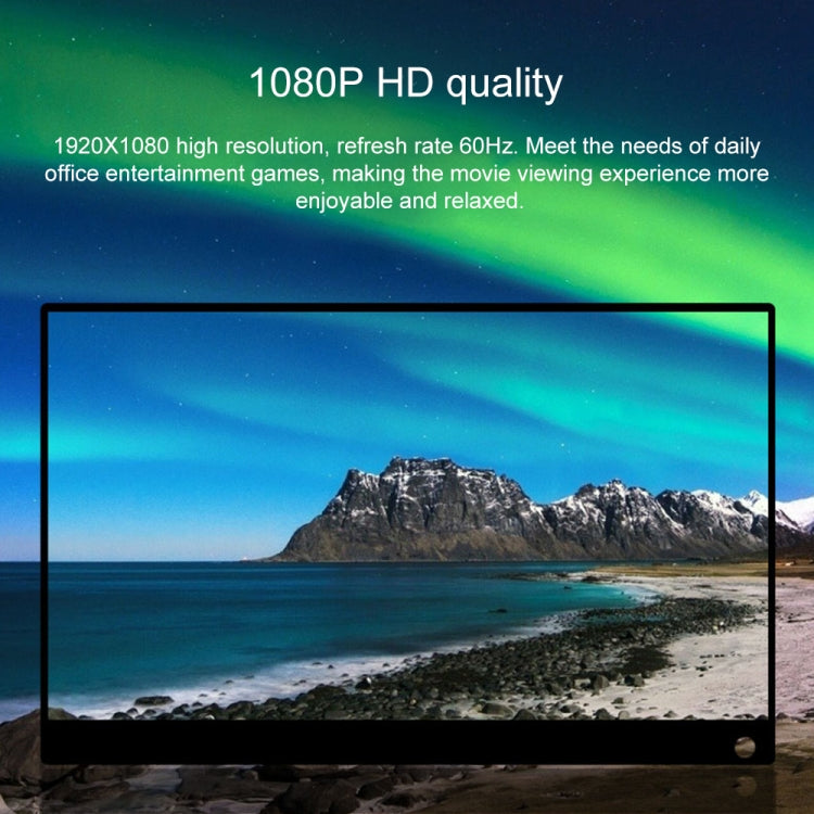 15.6 inch 1080P 178 Degree Wide Angle HD Portable IPS LED Display Monitor - 15 inch Above by buy2fix | Online Shopping UK | buy2fix