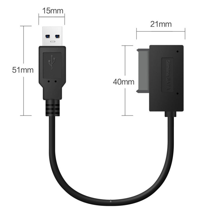 Professional USB 2.0 to 7+6Pin Slimline SATA Cable Adapter Indicator - eSATA & SATA & IDE by buy2fix | Online Shopping UK | buy2fix