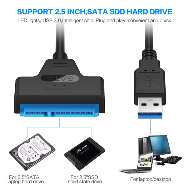 Professional SATA to USB 3.0 Cable Adapter 2.5 inch SSD Hard Drive Expanding Connector by buy2fix