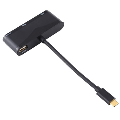 USB 2.0 + Audio Port + VGA + HDMI to USB-C / Type-C HUB Adapter (Black) by buy2fix