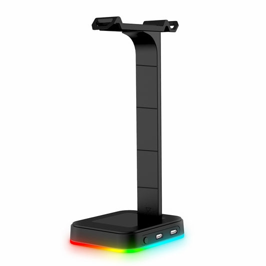 RGBD9 Colorful Glowing Gaming Headset Display Stand with Charging + Data Transmission Dual USB Interface (Black) - Anti-lost & Holder by buy2fix | Online Shopping UK | buy2fix