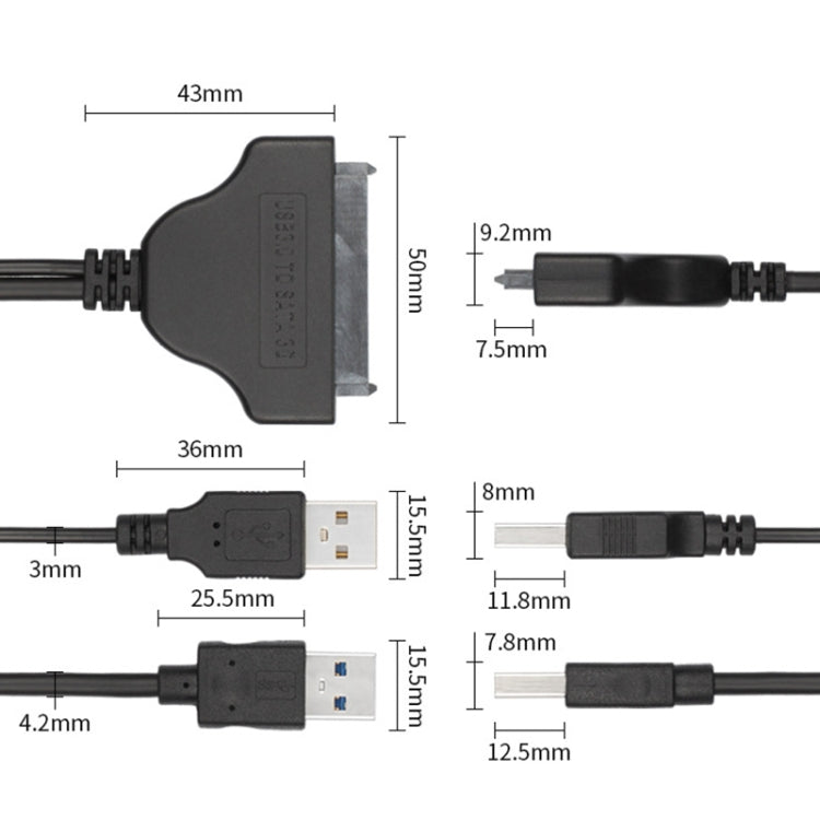 USB 3.0 to SATA 3G USB Easy Drive Cable, Cable Length: 15cm by buy2fix