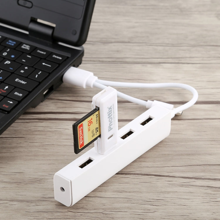 3 in 1 USB-C / Type-C + Micro USB + 4 x USB 2.0 Ports HUB Converter, Cable Length: 12cm(White) by buy2fix