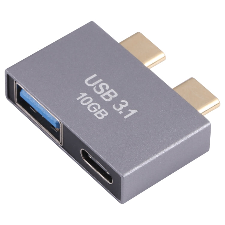 USB Female + USB-C / Type-C Female to 2 x USB-C / Type-C Male Adapter by buy2fix
