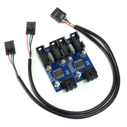 9 Pin USB Header Male 1 to 4 Female Extension Cable Card by buy2fix