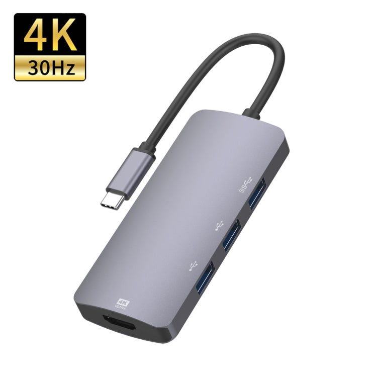 UC912 4 in 1 4K 30Hz USB 3.0 + 2 x USB 2.0 to USB-C / Type-C Multifunctional HUB Adapter by buy2fix