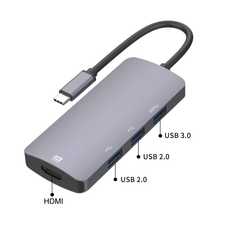UC912 4 in 1 4K 30Hz USB 3.0 + 2 x USB 2.0 to USB-C / Type-C Multifunctional HUB Adapter by buy2fix