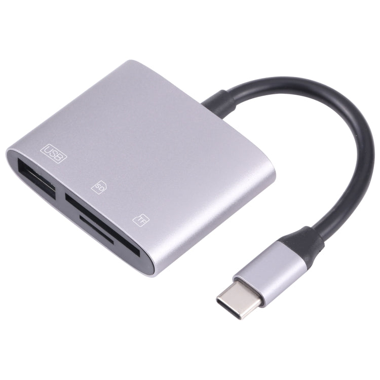 NK-3041 3 in 1 USB-C / Type-C Male to USB Female + SD / TF Card Slots OTG Adapter SD / TF Card Reader by buy2fix