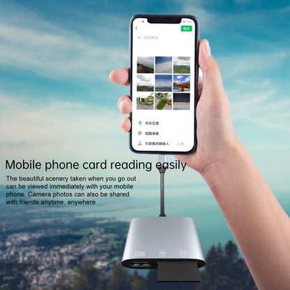 NK-3041 3 in 1 USB-C / Type-C Male to USB Female + SD / TF Card Slots OTG Adapter SD / TF Card Reader by buy2fix