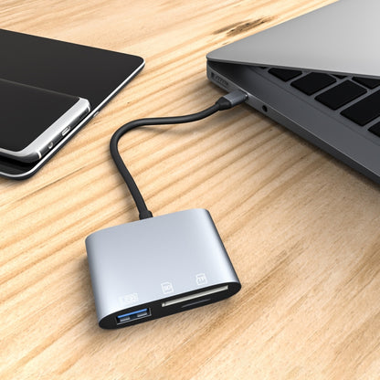 NK-3041 3 in 1 USB-C / Type-C Male to USB Female + SD / TF Card Slots OTG Adapter SD / TF Card Reader by buy2fix