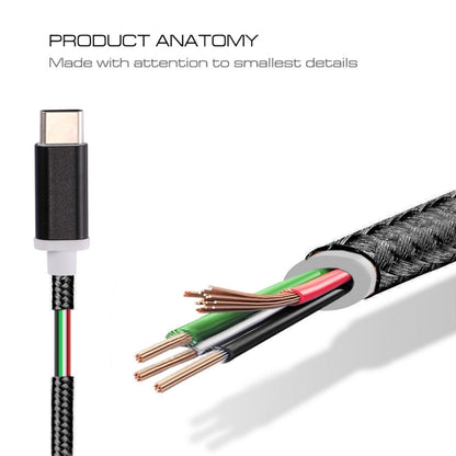 USB-C / Type-C Male to 3.5mm Female Weave Texture Audio Adapter, Length: about 10cm(Rose Gold) - Type-C Adapter by buy2fix | Online Shopping UK | buy2fix