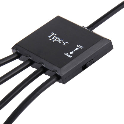 Portable 4 in 1 USB-C / Type-C to 3 Ports USB 2.0 OTG HUB Cable with Micro USB Power Supply - USB HUB by buy2fix | Online Shopping UK | buy2fix