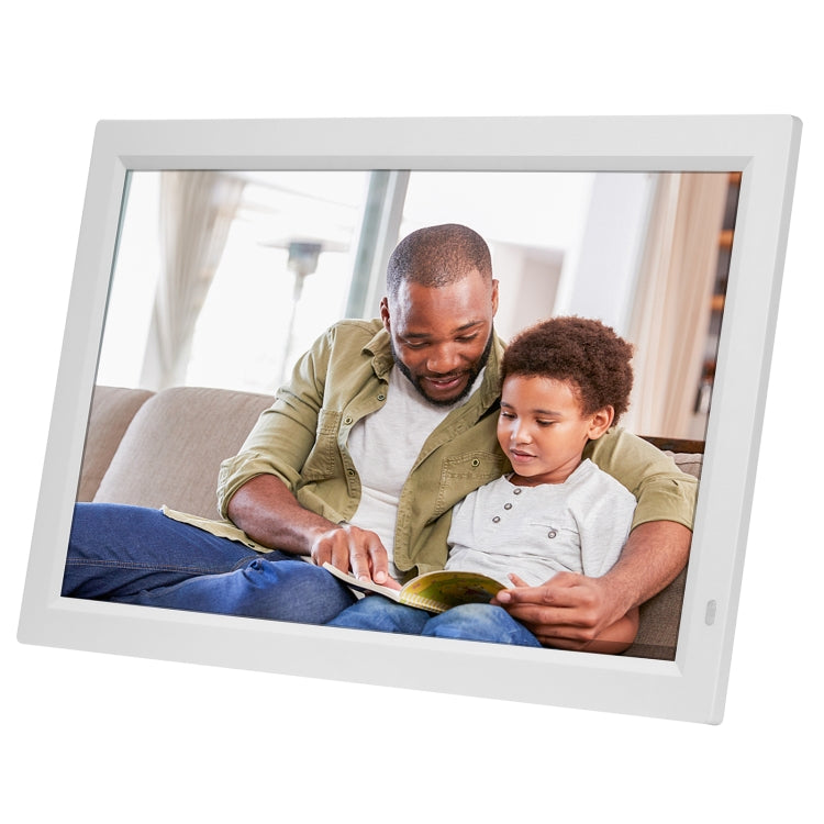 21.5 inch LED Display Digital Photo Frame with Holder & Remote Control, US Plug(White) - 15 inch Above by buy2fix | Online Shopping UK | buy2fix