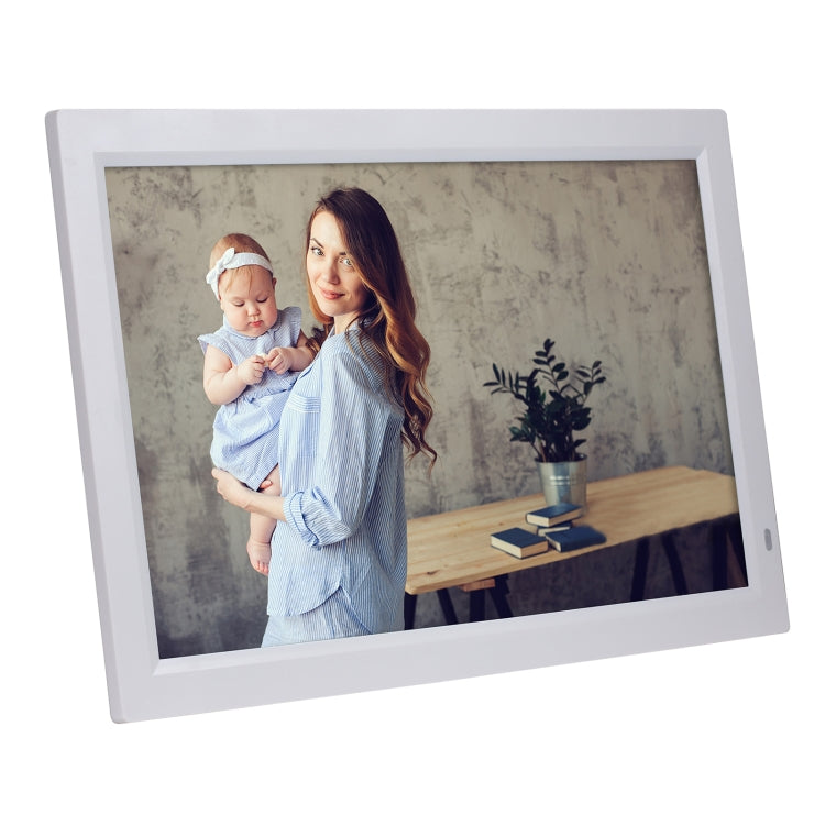 21.5 inch LED Display Digital Photo Frame with Holder & Remote Control, US Plug(White) - 15 inch Above by buy2fix | Online Shopping UK | buy2fix