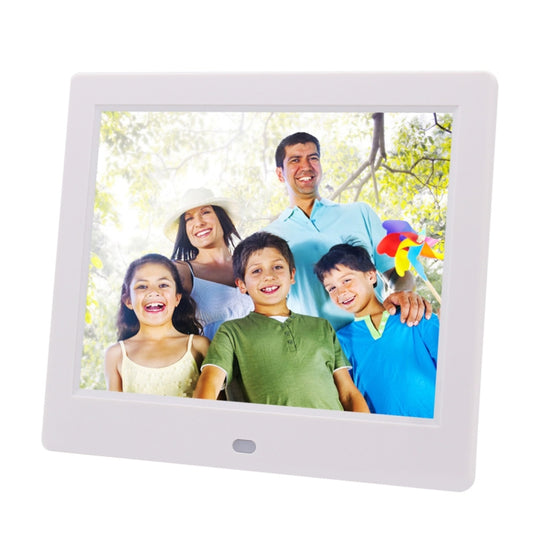 AC 100-240V 8 inch TFT Screen Digital Photo Frame with Holder & Remote Control, Support USB / SD Card Input (White) - 11 inch Below by buy2fix | Online Shopping UK | buy2fix