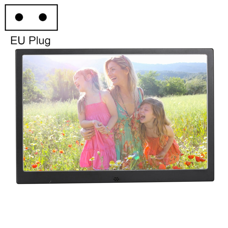 HSD1202 12.1 inch 1280x800 High Resolution Display Digital Photo Frame with Holder and Remote Control, Support SD / MMC / MS Card / USB Port, EU Plug(Black) - 11-15 inch by buy2fix | Online Shopping UK | buy2fix