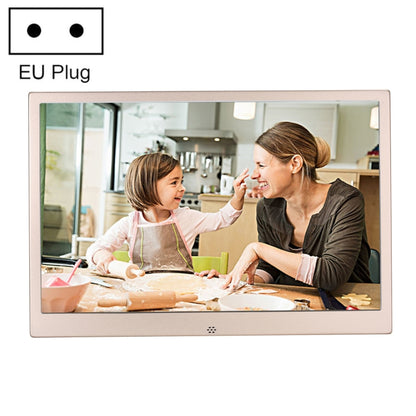 HSD1202 12.1 inch 1280x800 High Resolution Display Digital Photo Frame with Holder and Remote Control, Support SD / MMC / MS Card / USB Port, EU Plug(Gold) - 11-15 inch by buy2fix | Online Shopping UK | buy2fix