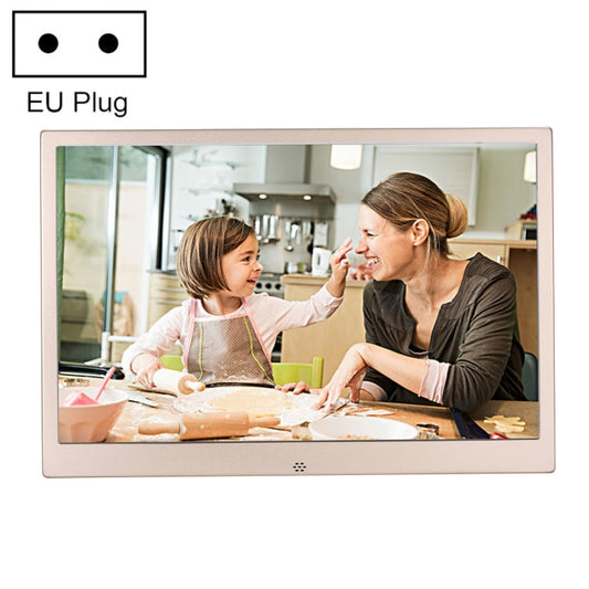HSD1202 12.1 inch 1280x800 High Resolution Display Digital Photo Frame with Holder and Remote Control, Support SD / MMC / MS Card / USB Port, EU Plug(Gold) - 11-15 inch by buy2fix | Online Shopping UK | buy2fix