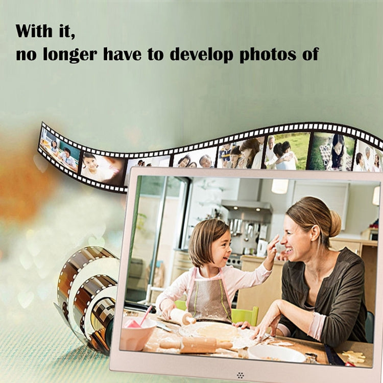 HSD1303 13.3 inch LED 1280x800 High Resolution Display Digital Photo Frame with Holder and Remote Control, Support SD / MMC / MS Card / USB Port, EU Plug(Silver) - 11-15 inch by buy2fix | Online Shopping UK | buy2fix