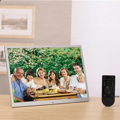 HSD1504 15.4 inch LED 1280x800 High Resolution Display Digital Photo Frame with Holder and Remote Control, Support SD / MMC / MS Card / USB Port, EU Plug(Silver) - 15 inch Above by buy2fix | Online Shopping UK | buy2fix