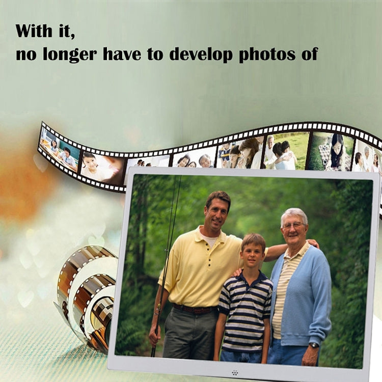 HSD1504 15.4 inch LED 1280x800 High Resolution Display Digital Photo Frame with Holder and Remote Control, Support SD / MMC / MS Card / USB Port, EU Plug(Silver) - 15 inch Above by buy2fix | Online Shopping UK | buy2fix