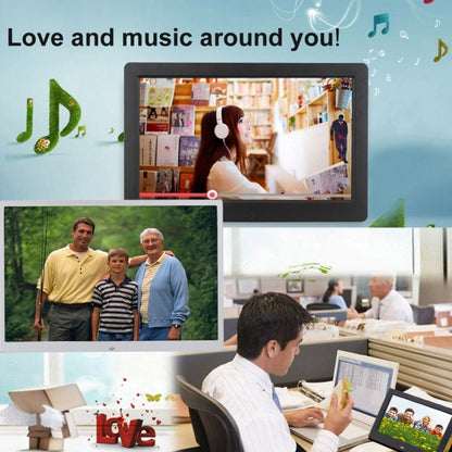 HSD1504 15.4 inch LED 1280x800 High Resolution Display Digital Photo Frame with Holder and Remote Control, Support SD / MMC / MS Card / USB Port, EU Plug(Silver) - 15 inch Above by buy2fix | Online Shopping UK | buy2fix