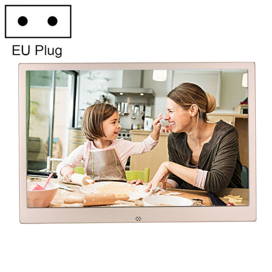 HSD1504 15.4 inch LED 1280x800 High Resolution Display Digital Photo Frame with Holder and Remote Control, Support SD / MMC / MS Card / USB Port, EU Plug(Gold) - 15 inch Above by buy2fix | Online Shopping UK | buy2fix