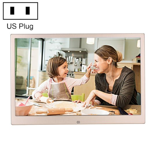 HSD1504 15.4 inch LED 1280x800 High Resolution Display Digital Photo Frame with Holder and Remote Control, Support SD / MMC / MS Card / USB Port, US Plug(Gold) - 15 inch Above by buy2fix | Online Shopping UK | buy2fix