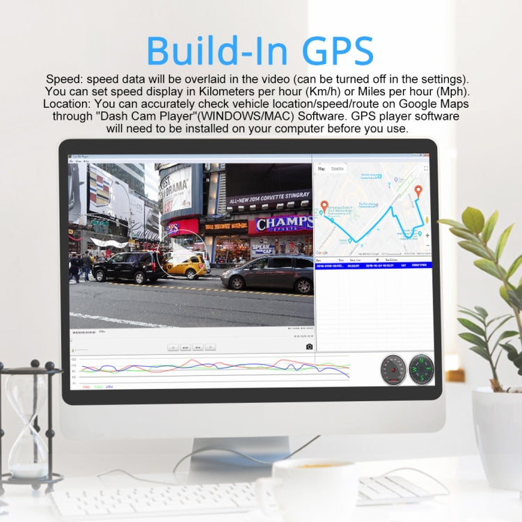 GS63H Car DVR Camera 2.4 inch LCD Screen HD 2880 x 2160P 150 Degree Wide Angle Viewing, Support Motion Detection / TF Card / G-Sensor / GPS / WiFi / HDMI(Black) by buy2fix