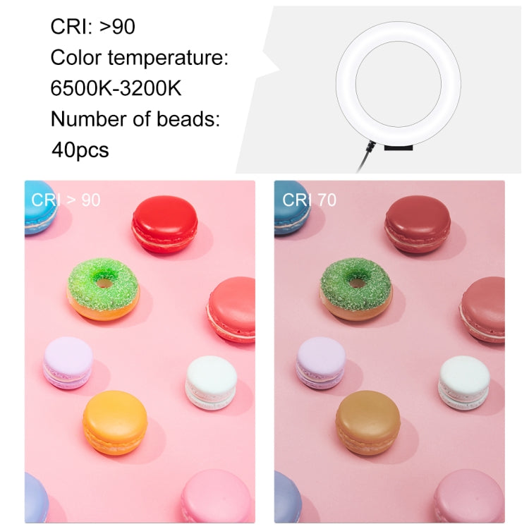PULUZ 4.7 inch 12cm Ring Light Horizontal Dual Phone Brackets Desktop Holder Video Light Kits - Ring Light by PULUZ | Online Shopping UK | buy2fix