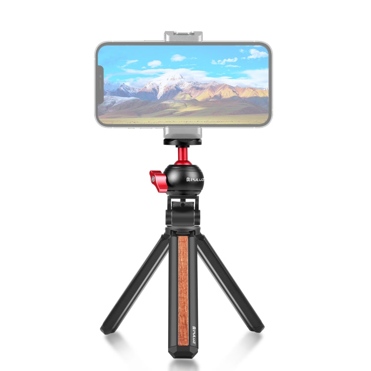 PULUZ Inlaid Wood Desktop Vlogging Live Tripod Holder with Ballhead (Red) - Tripods by PULUZ | Online Shopping UK | buy2fix