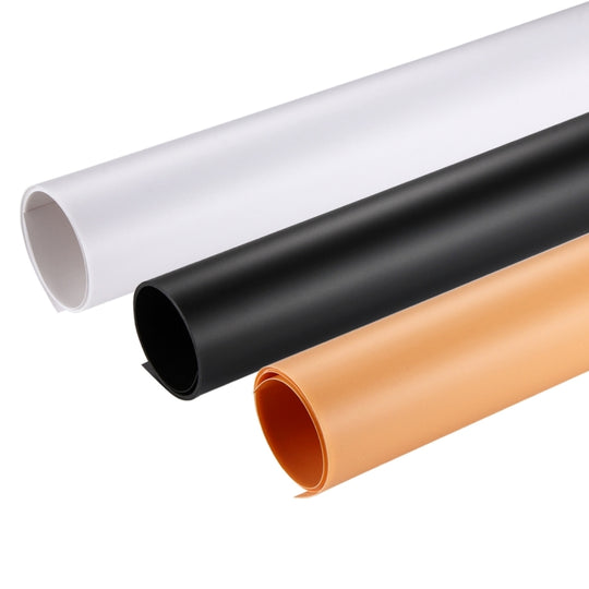 Kits de papier PVC de fond de photographie PULUZ pour boîte de tente de studio, 3 couleurs (noir, blanc, jaune), taille: 73,5 cm x 36 cm