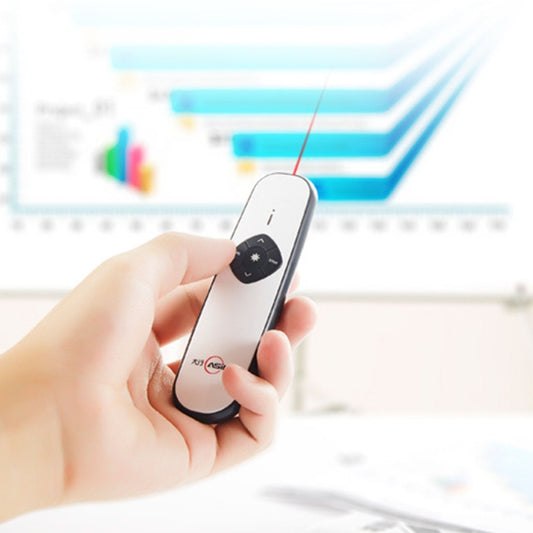 ASiNG A800 USB Charging 2.4GHz Wireless Presenter PowerPoint Clicker Representation Remote Control Pointer, Control Distance: 100m(White) -  by ASiNG | Online Shopping UK | buy2fix