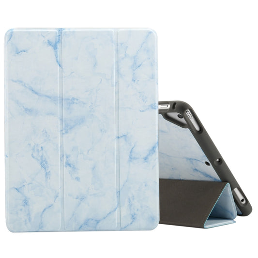 Marble Texture Pattern Horizontal Flip Case for iPad 9.7 (2018) , with Three-folding Holder & Pen Slots(Blue) - iPad 9.7 (2018) & (2017) Cases by buy2fix | Online Shopping UK | buy2fix