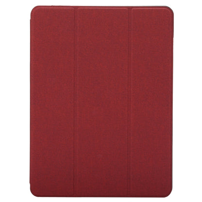 Cloth Texture Pattern Case for iPad 9.7 (2018) & iPad 9.7 inch (2017), with Three-folding Holder & Pen Slots(Red) - iPad 9.7 (2018) & (2017) Cases by buy2fix | Online Shopping UK | buy2fix