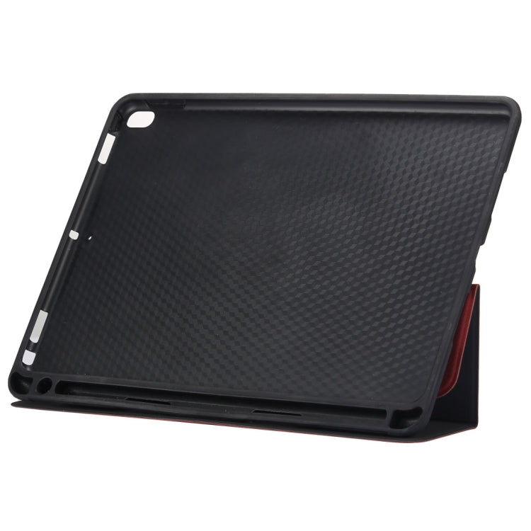 Cloth Texture Pattern Case for iPad 9.7 (2018) & iPad 9.7 inch (2017), with Three-folding Holder & Pen Slots(Red) - iPad 9.7 (2018) & (2017) Cases by buy2fix | Online Shopping UK | buy2fix
