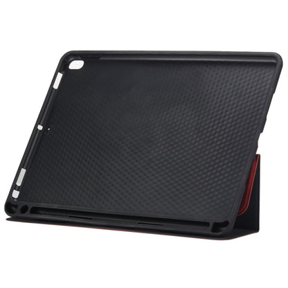 Cloth Texture Pattern Case for iPad 9.7 (2018) & iPad 9.7 inch (2017), with Three-folding Holder & Pen Slots(Red) - iPad 9.7 (2018) & (2017) Cases by buy2fix | Online Shopping UK | buy2fix