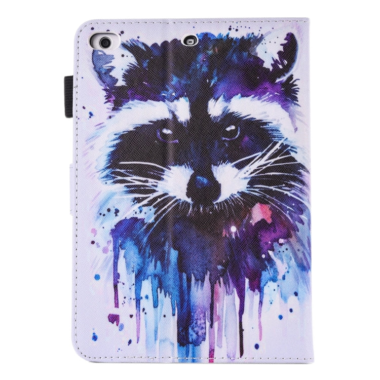 For iPad Air / iPad Air 2 Painting Colorful Raccoon Pattern Horizontal Flip Leather Case with Holder & Wallet & Card Slots & Pen Slot - iPad 9.7 (2018) & (2017) Cases by buy2fix | Online Shopping UK | buy2fix